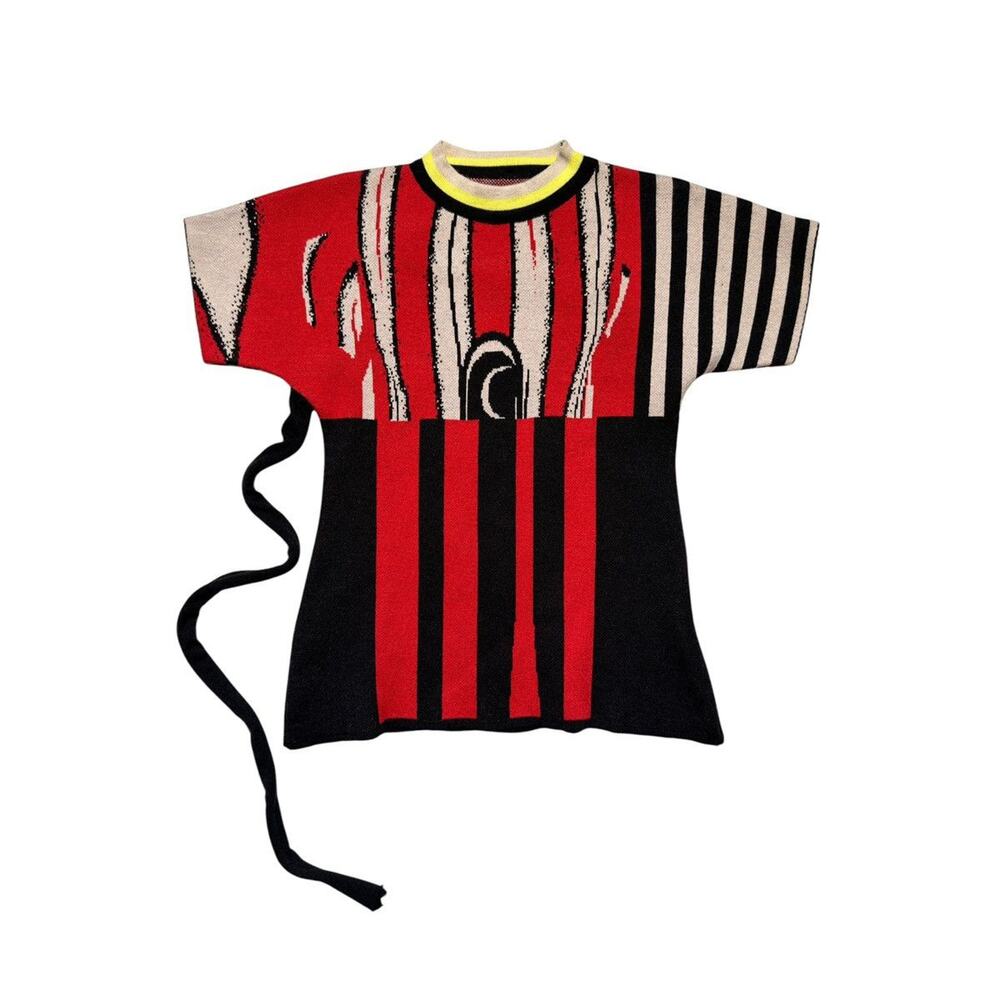 Striped knit stretch t shirt